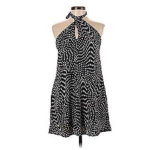 Vici Black and White Polka Dot Halter Dress